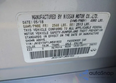 2018 Infiniti Q50 3.0T Luxe from USA, damaged, VIN JN1EV7AP1JM591822